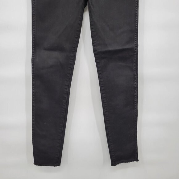 Madewell Women Black 10" High Rise Skinny Frayed Hem Jeans Size 24 - Picture 5 of 15